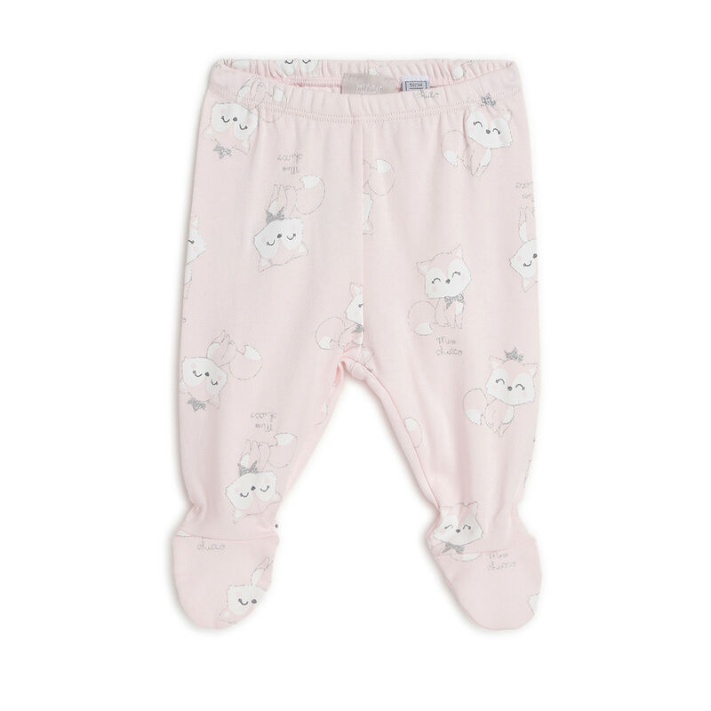 Girls Light Pink Printed Smock with Legging image number 2